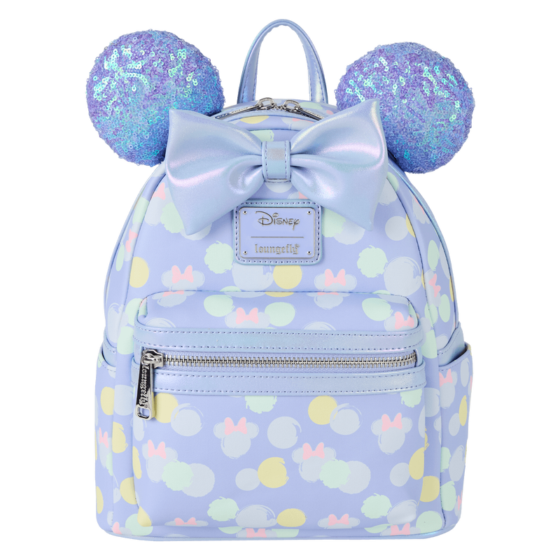 Minnie Mouse Exclusive Iridescent All-Over Print Sequin Ear Mini Backpack, , hi-res view 1