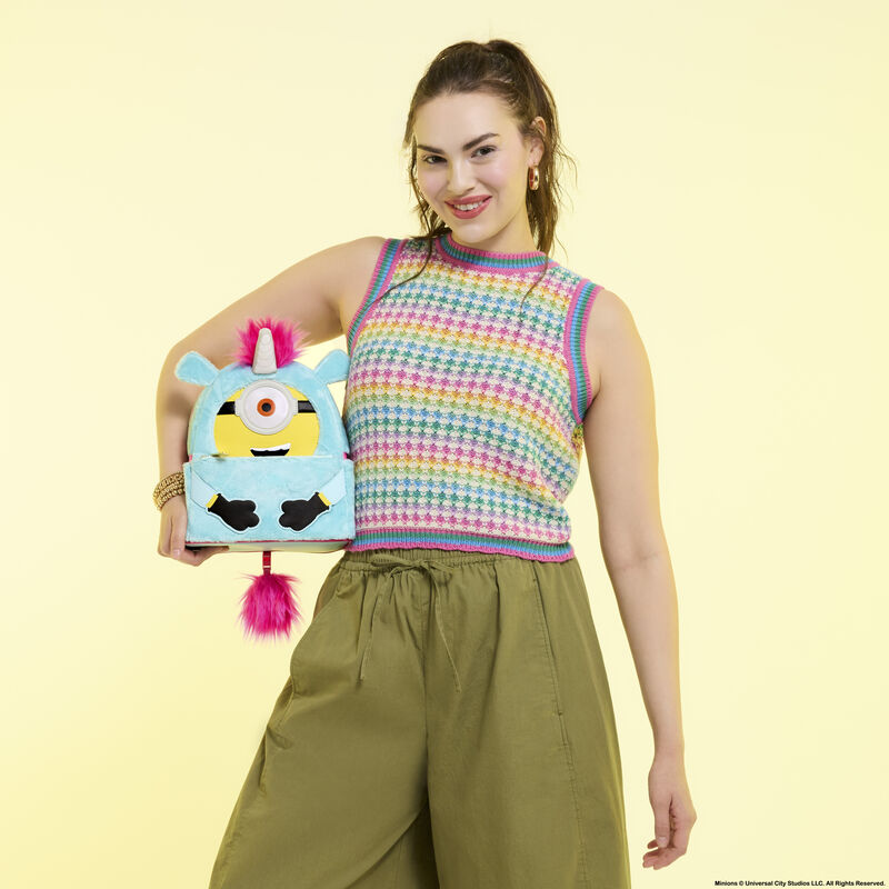 Minions Fluffy Unicorn Exclusive Costume Plush Mini Backpack  display picture 2