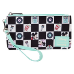 Mickey & Minnie Date Night Diner Checkered All-Over Print Nylon Zipper Pouch Wristlet, , hi-res view 1