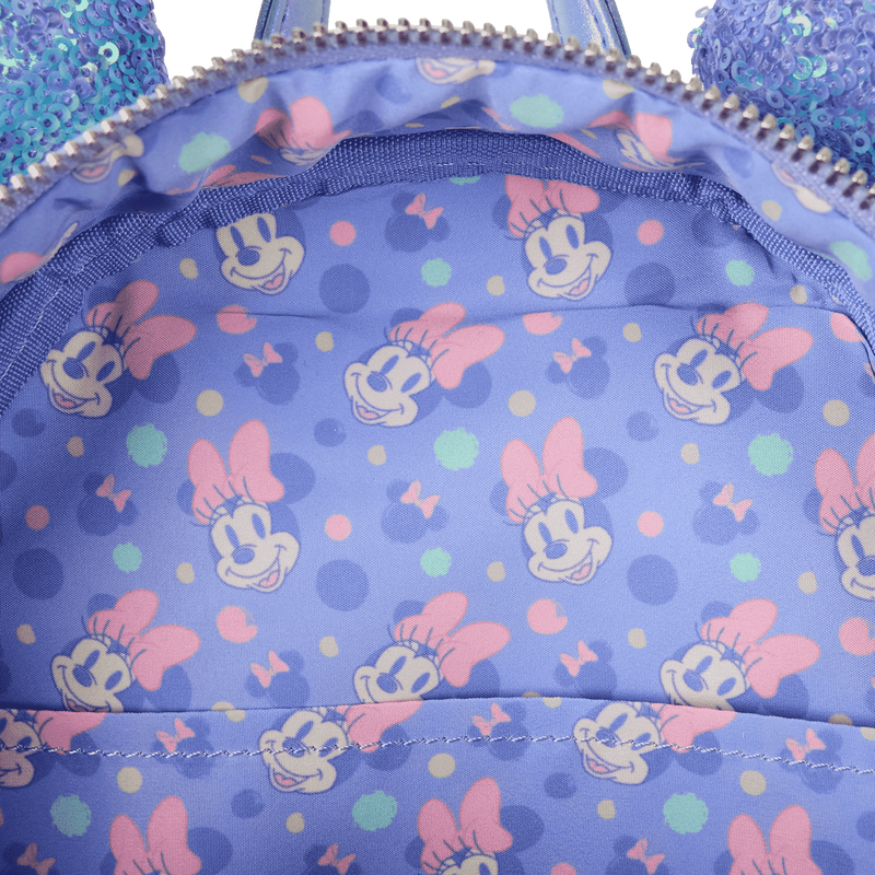 Minnie Mouse Exclusive Iridescent All-Over Print Sequin Ear Mini Backpack, , hi-res view 6