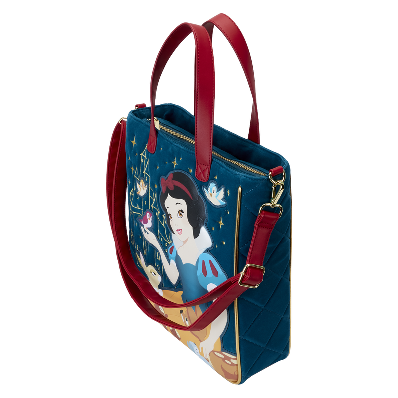 Snow White Classic Apple Quilted Velvet Tote Bag With Coin Bag, , hi-res view 6