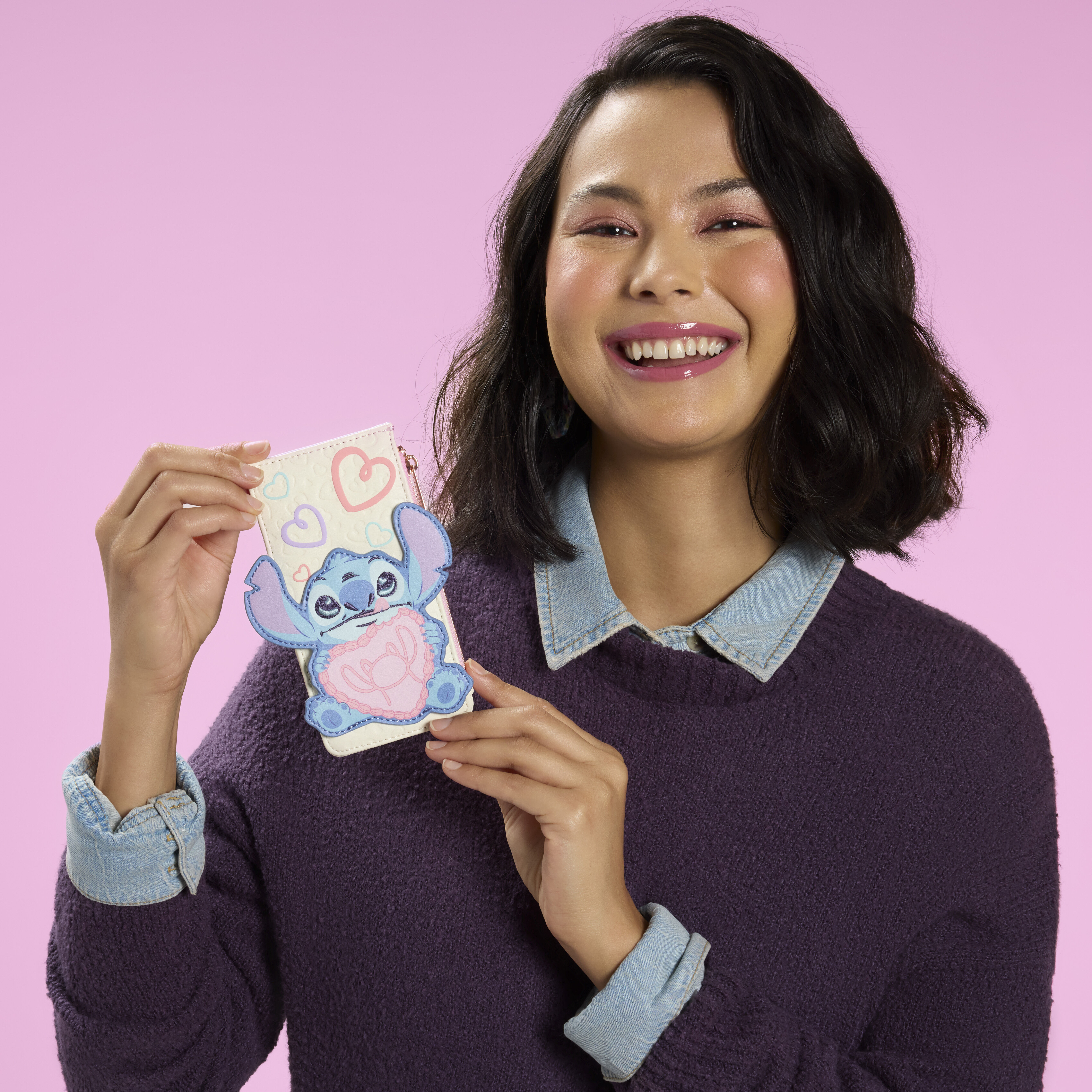 Stitch & Angel Be Mine Large Card Holder | Loungefly