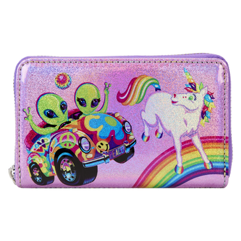 Lisa Frank Holographic Glitter Color Block Zip Around Wallet, Image 1