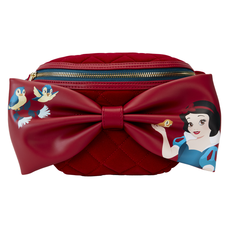 Snow White Classic Bow Quilted Velvet Belt Bag, , hi-res view 1