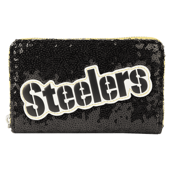 NFL Pittsburgh Steelers Sequin Zip Around Wallet, Image 1