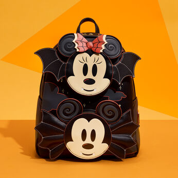 Mickey & Minnie Exclusive Bat Double Pocket Glow Mini Backpack, Image 2
