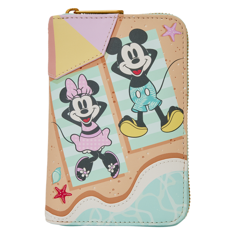 Mickey & Minnie Beach Fun Zip Around Wallet, , hi-res view 1