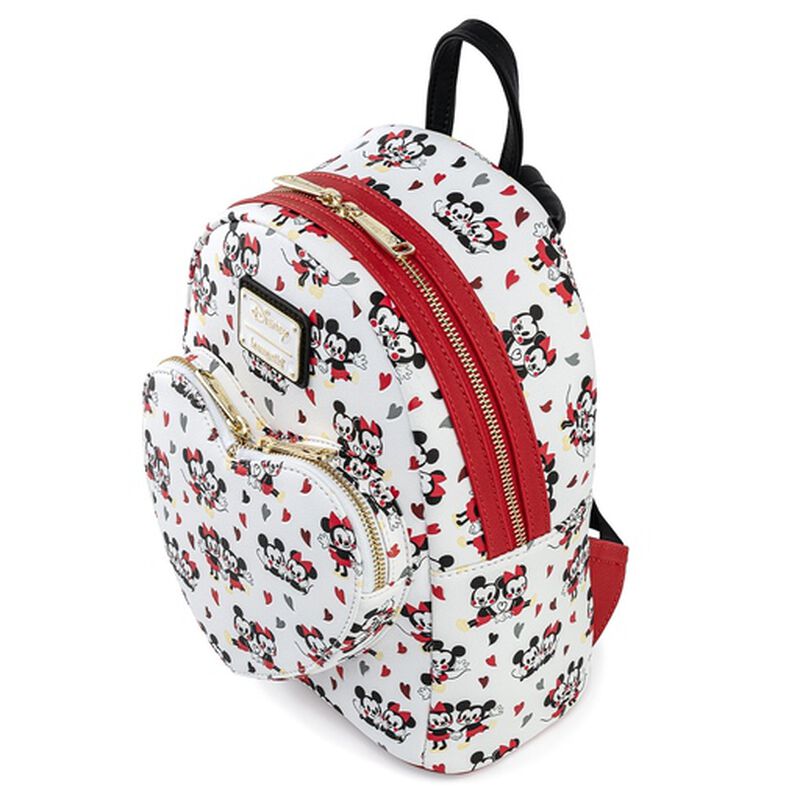 Disney Mickey & Minnie Mouse Love Heart AOP Mini Backpack, , hi-res view 2