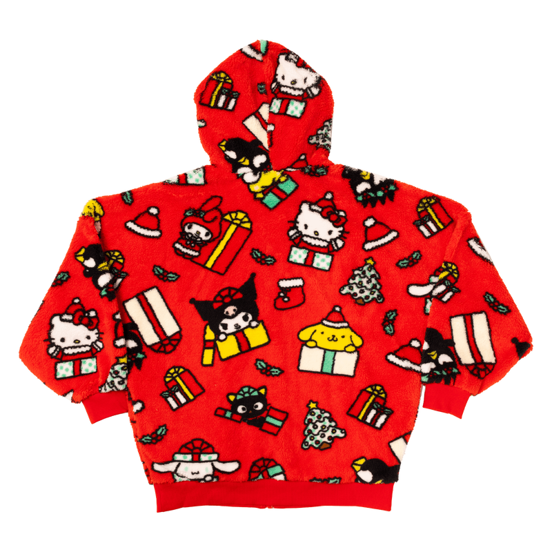 Sanrio Hello Kitty & Friends Holiday Sherpa Zip Up Unisex Hoodie, , hi-res view 4