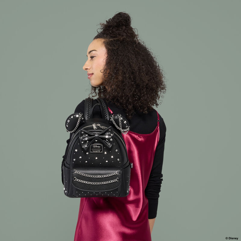 Minnie Mouse Studs & Chains Mini Backpack, , hi-res view 2