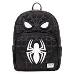 Spider Man Black White Suit Cosplay Quilted Full Size Backpack