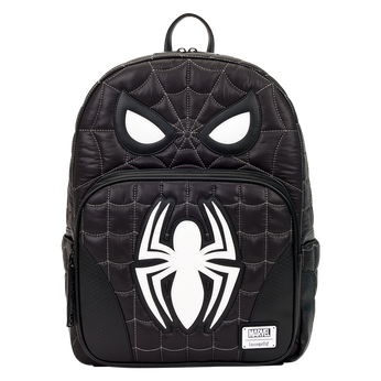 Spider-Man Black & White Suit Cosplay Quilted Full-Size Backpack, Image 1