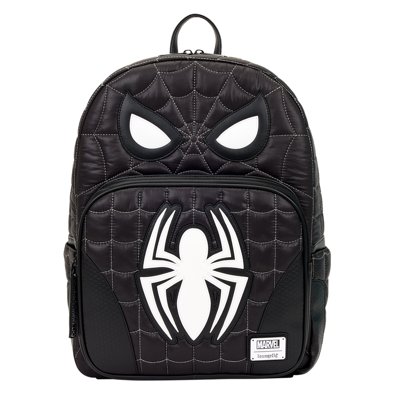 Spider-Man Black & White Suit Cosplay Quilted Full-Size Backpack, , hi-res view 1