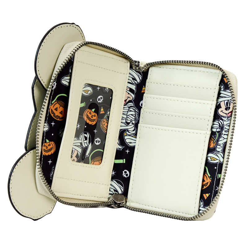 Mickey Mouse Mummy Cosplay Glow Zip Around Wallet, , hi-res view 4