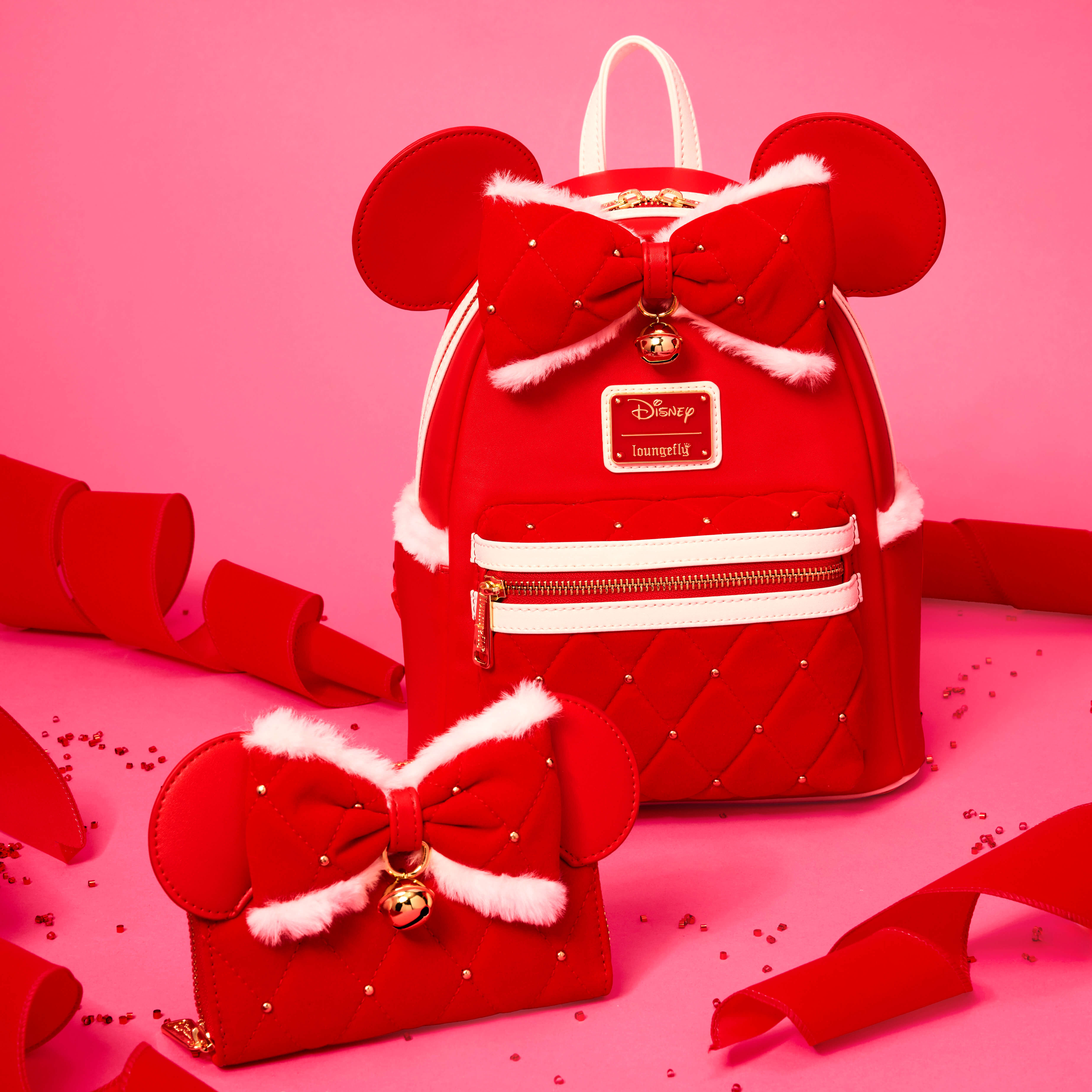 Loungefly red minnie mouse backpack top