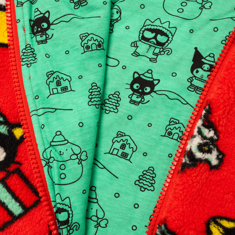 Sanrio Hello Kitty & Friends Holiday Sherpa Zip Up Unisex Hoodie, , hi-res view 6