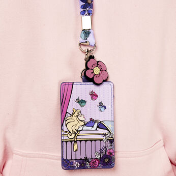 Sleeping Beauty 65th Anniversary Floral Scene Lanyard With Card Holder, Image 2