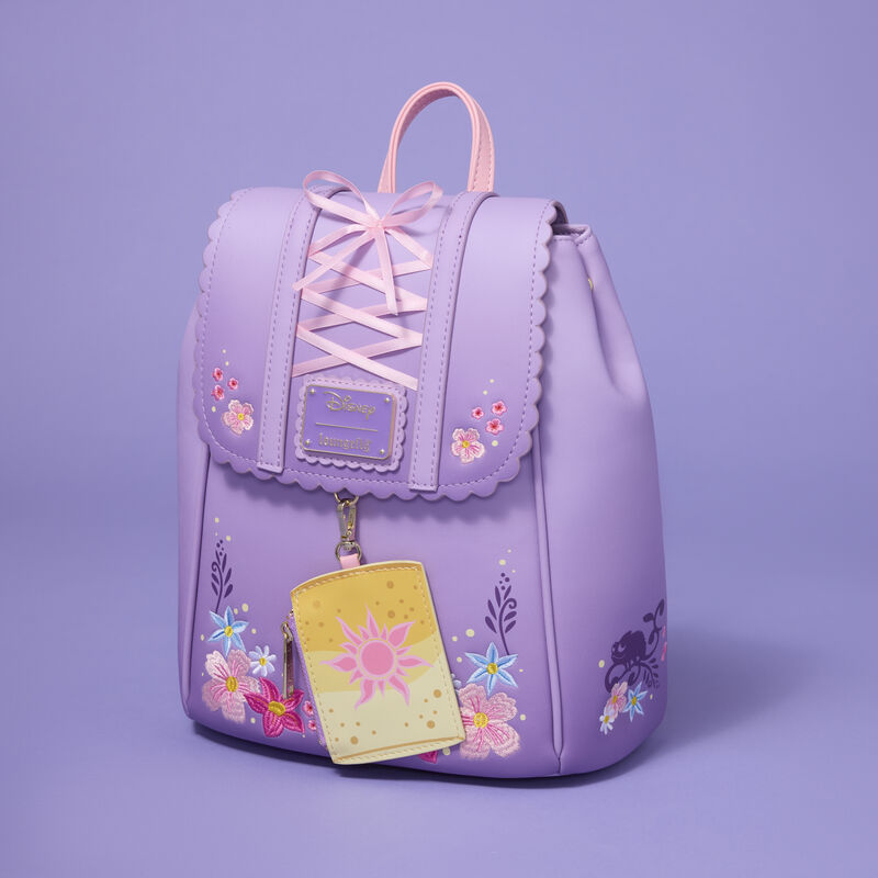 flap mini backpack Tangled Rapunzel Exclusive Floral Flap Mini Backpack with Coin Bag