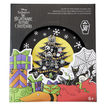 Nightmare Before Christmas Tree String Lights 3" Collector Box Pin, Image 1