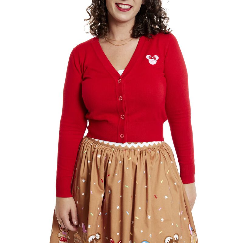 Stitch Shoppe Disney Gingerbread Friends Alexa Cropped Cardigan Sweater, , hi-res view 1