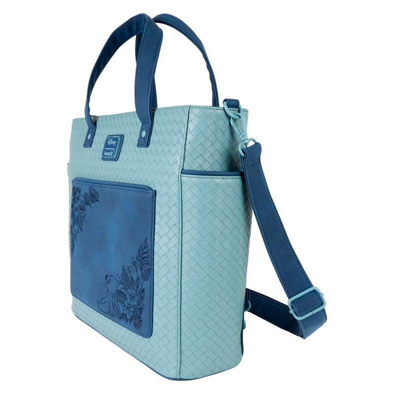 Stitch Embroidered Woven Convertible Backpack & Tote Crossbody Bag, , hi-res view 3