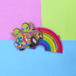 Lisa Frank Zoomer & Zorbit Rainbow 3" Collector Box Sliding Pin, , hi-res view 2