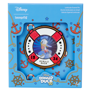 Donald Duck 90th Anniversary Lenticular 3" Collector Box Pin, Image 1