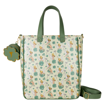 Peter Pan Tinker Bell Clover All-Over Print Tote Crossbody Bag With Coin Bag, Image 1