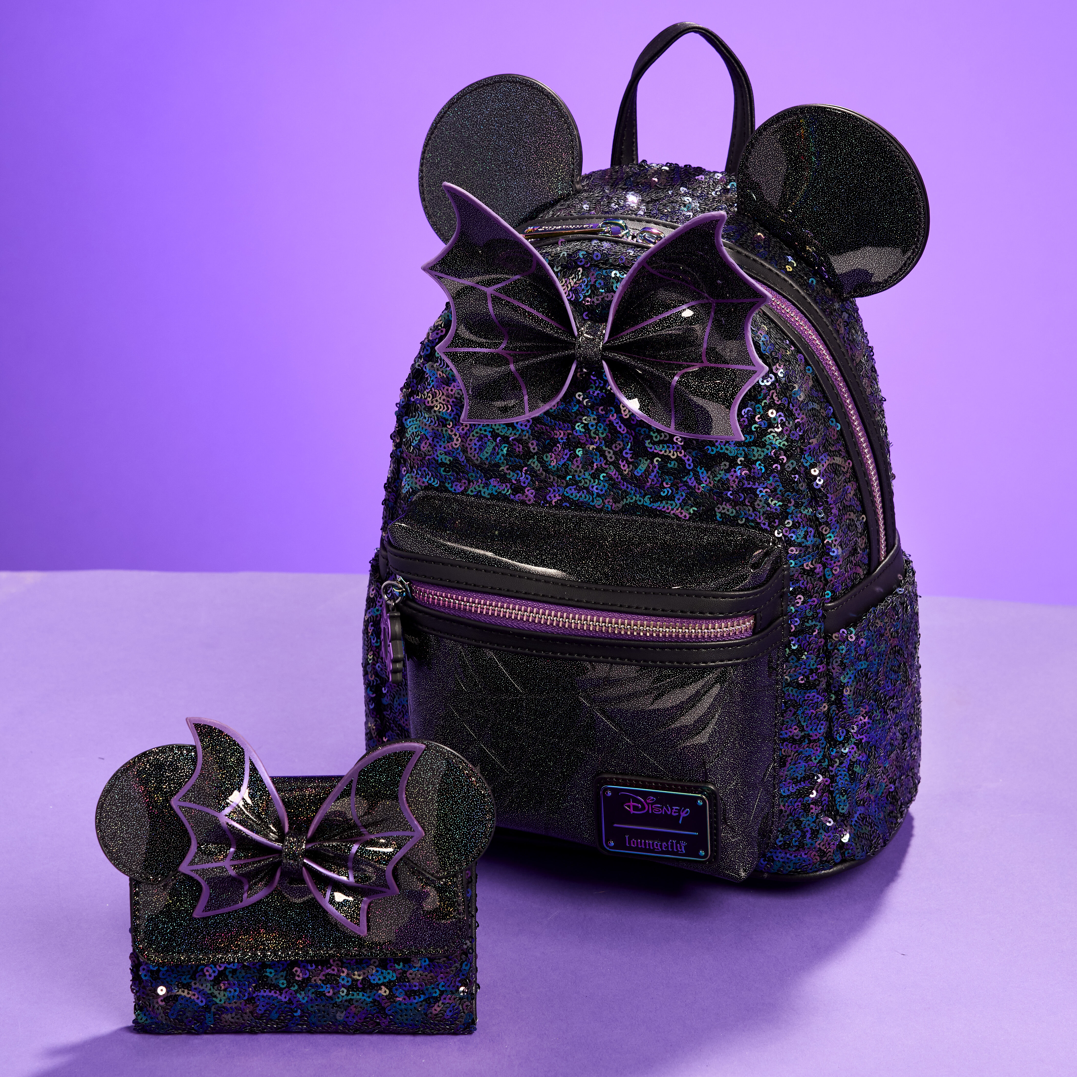 Buy Minnie Mouse Exclusive Spiderweb Sequin Flap Wallet at Loungefly