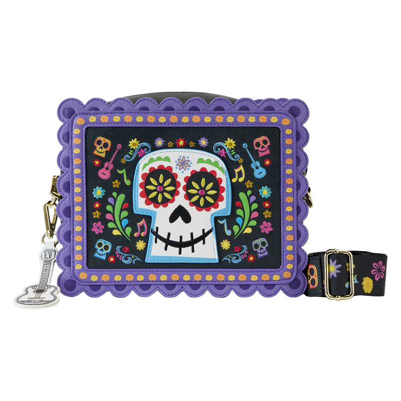 ◇Loungefly◇リメンバーミー ココ ミゲル スカル バッグ Coco Miguel Calavera Floral Skull Crossbody Bag | Loungefly