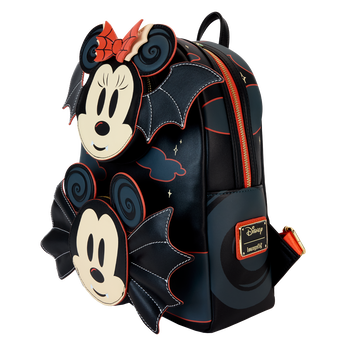 Mickey & Minnie Exclusive Bat Double Pocket Glow Mini Backpack, Image 2