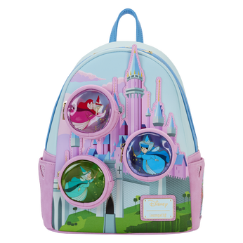 Sleeping Beauty Castle Three Good Fairies Stained Glass Mini Backpack, Image 1