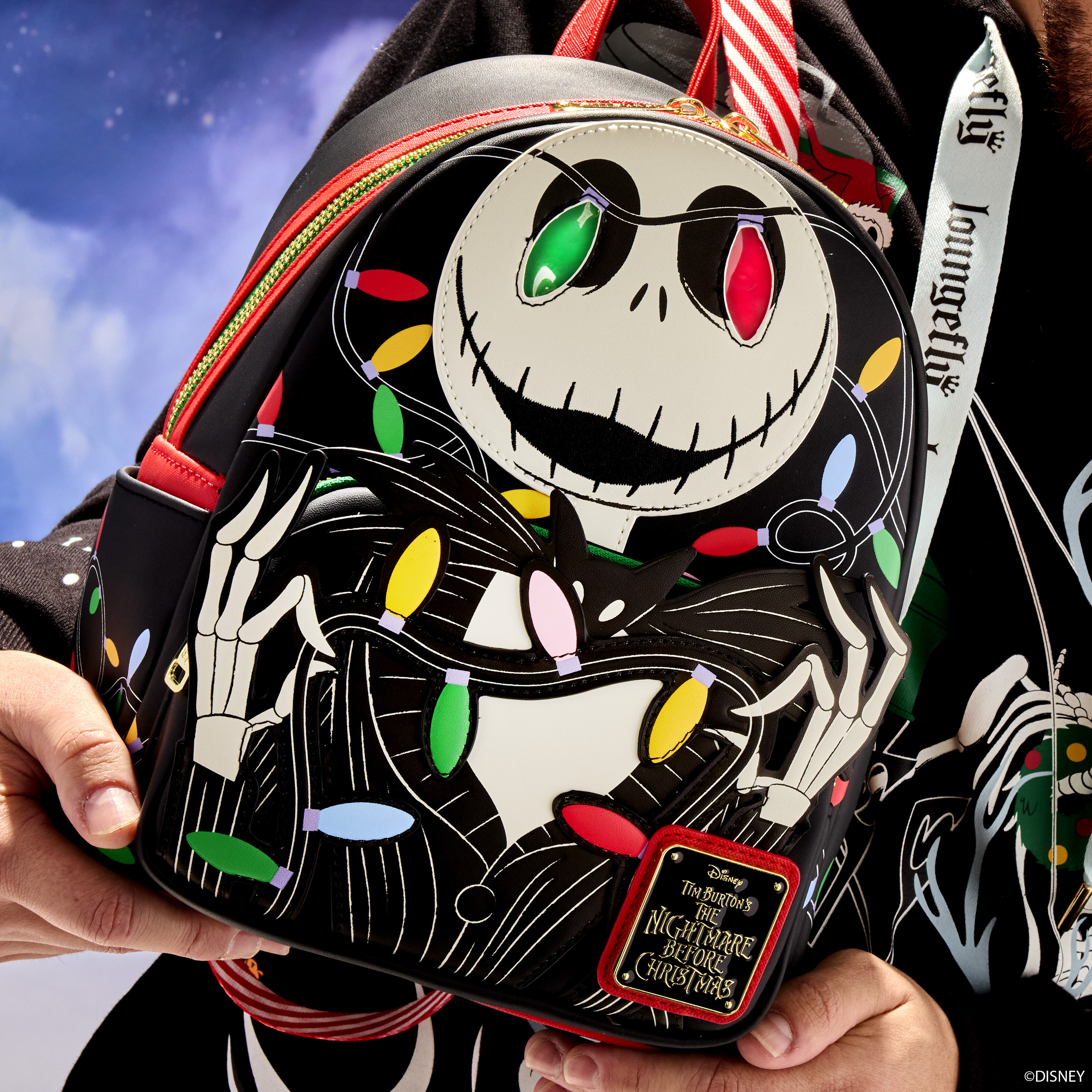 Buy The Nightmare Before Christmas Jack Skellington String Lights Light Up Glow Mini Backpack at Loungefly