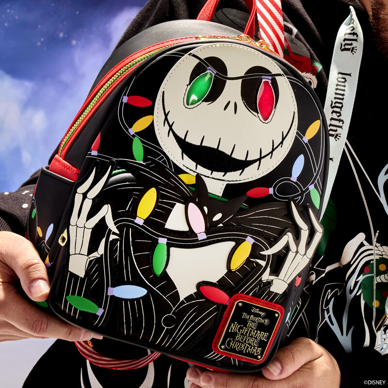 The Nightmare Before Christmas Jack Skellington String Lights Light Up Glow Mini Backpack, , hi-res view 2