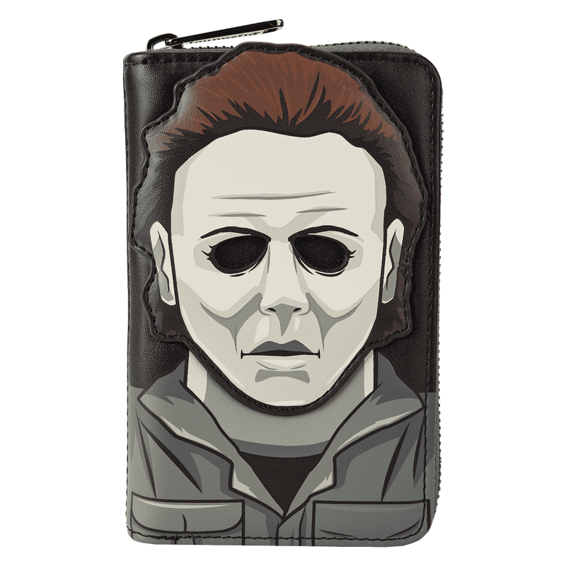 Halloween Michael Myers Glow Mask Cosplay Zip Around Wallet, , hi-res view 1