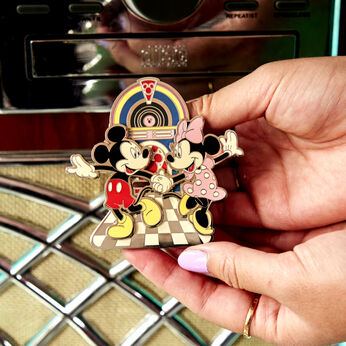 Mickey & Minnie Date Night Diner Jukebox 3" Collector Box Sliding Pin, Image 2