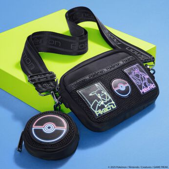 Pokémon Pikachu & Mewtwo Glow Nylon Sling Crossbody Bag with Coin Bag, Image 2