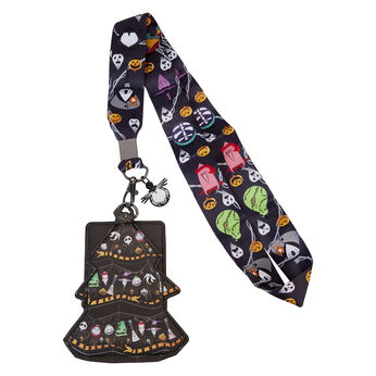 Nightmare Before Christmas Tree String Lights Lanyard With Card Holder, Image 1
