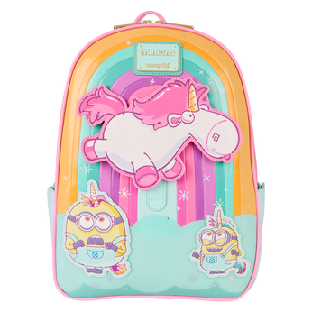 Minions Fluffy Unicorn Rainbow Mini Backpack, Image 1