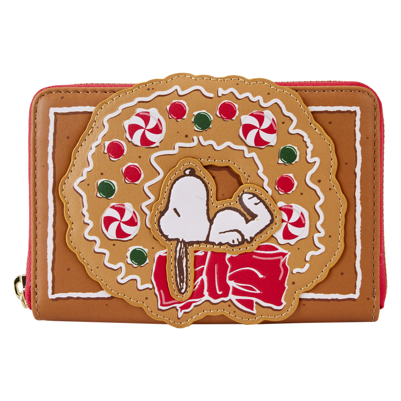 Peanuts Snoopy Gingerbread Wreath Scented Zip Around Wallet, , hi-res view 1