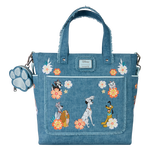 Disney Dogs & Cats Floral Faux Denim Convertible Backpack & Tote Bag with Coin Bag, , hi-res view 1