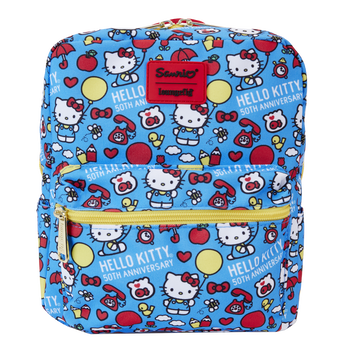 Sanrio Hello Kitty 50th Anniversary All-Over Print Nylon Square Mini Backpack, Image 1