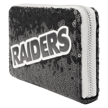 NFL Las Vegas Raiders Sequin Zip Around Wallet, Image 2