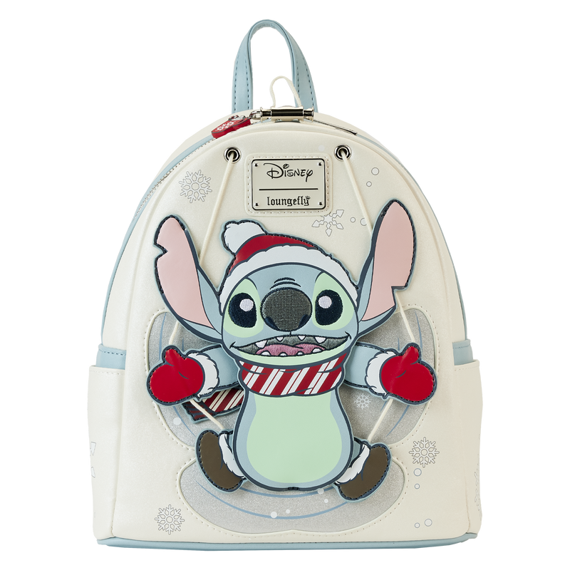 Stitch Holiday Snow Angel Glitter Mini Backpack, , hi-res view 1