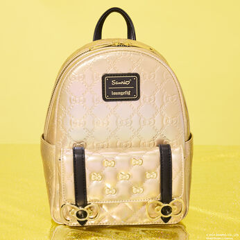Sanrio Hello Kitty 50th Anniversary Metallic Gold Mini Backpack, Image 2