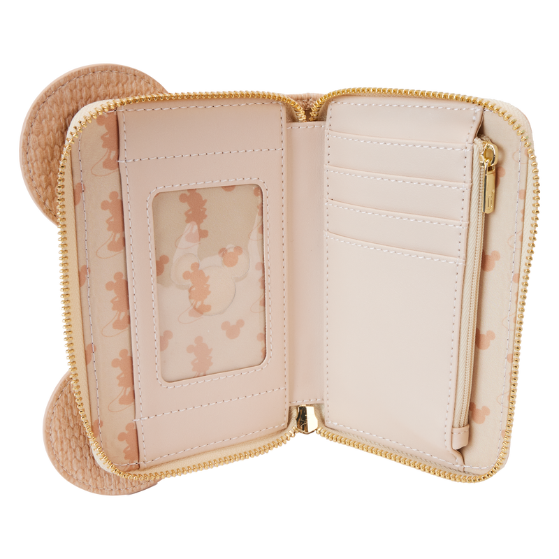 【Loungefly】Disney ミッキーマウス 麻 編み込み ウォレット Mickey Mouse Woven Texture Zip Around Wallet | Loungefly
