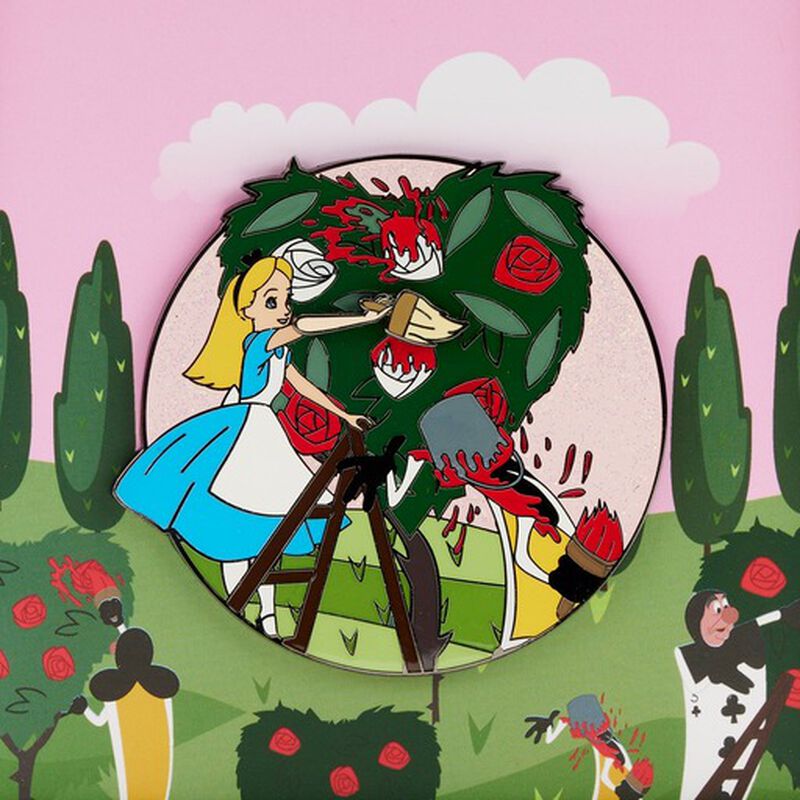 Alice in Wonderland Painting Roses Enamel Pin, , hi-res image number 5