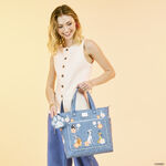 Disney Dogs & Cats Floral Faux Denim Convertible Backpack & Tote Bag with Coin Bag LFlifestyle1 view 2
