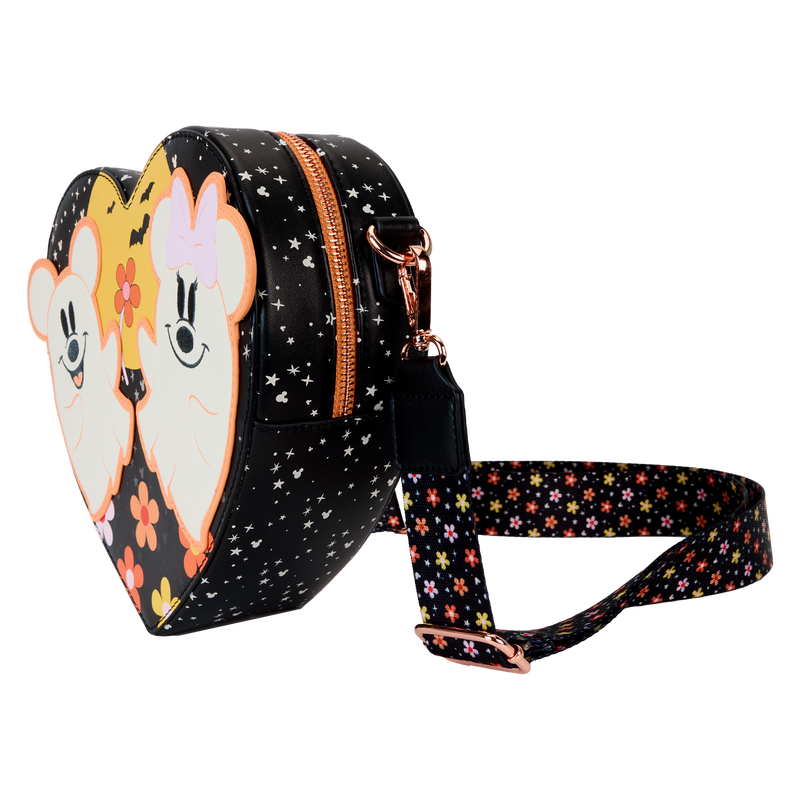 Mickey & Minnie Floral Ghost Figural Heart Glow Crossbody Bag, , hi-res view 5