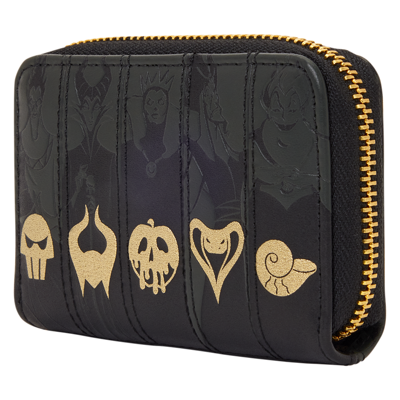 Disney Villains Exclusive Black & Gold Zip Around Wallet, , hi-res view 3